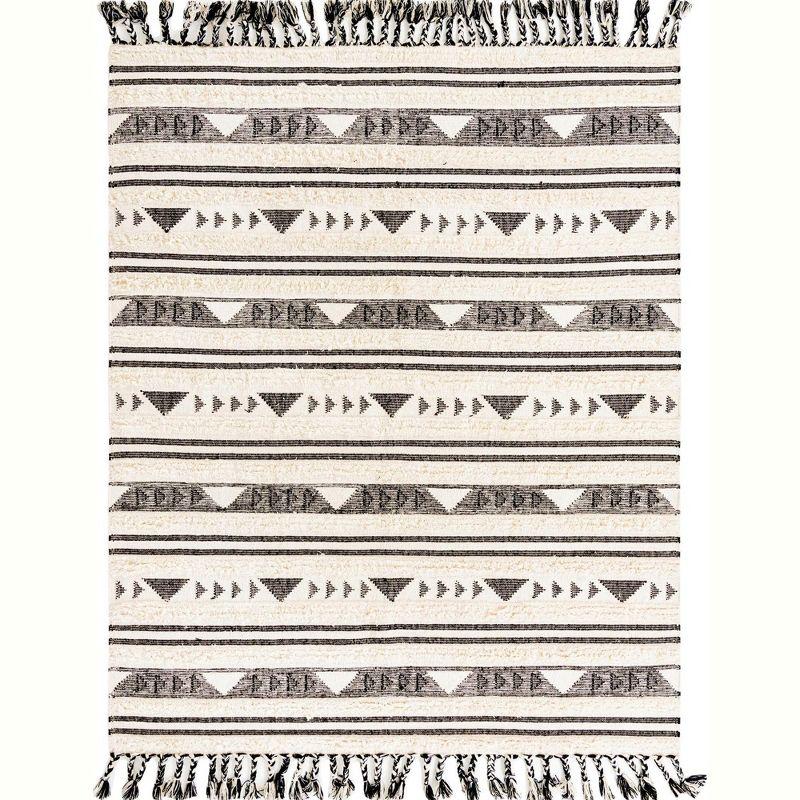 Unique Loom Mesa Collection Area Rug - Siphon (8'  x 10' Rectangle Charcoal/Cream)