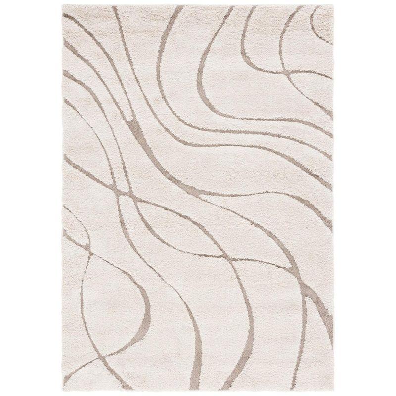Florida Shag SG471 Power Loomed Indoor Area Rug - Cream/Beige - 5'3"x7'6" - Safavieh