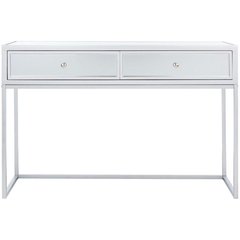 Aster Silver Mirrored Writing Desk with Two Drawers