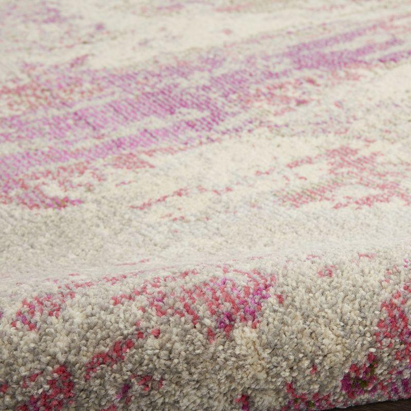 Celestial CES02 Area Rug Colorful Contemporary Abstract By Nourison Ivory/Pink 3' x 5'