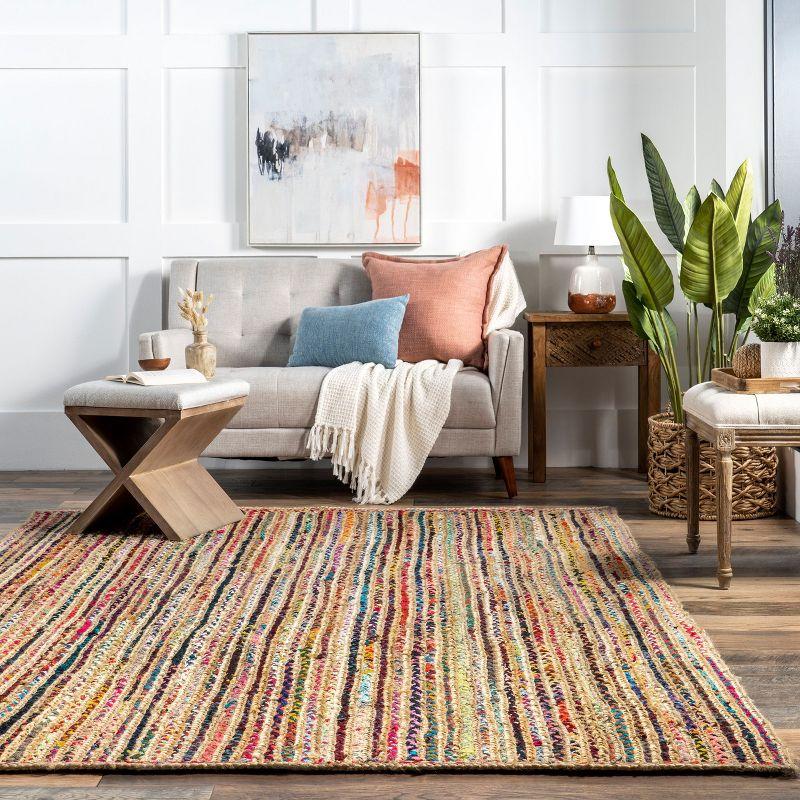 nuLOOM Aleen Bohemian Cotton/Jute Area Rug, Runner 2' 6" x 8', Multicolor