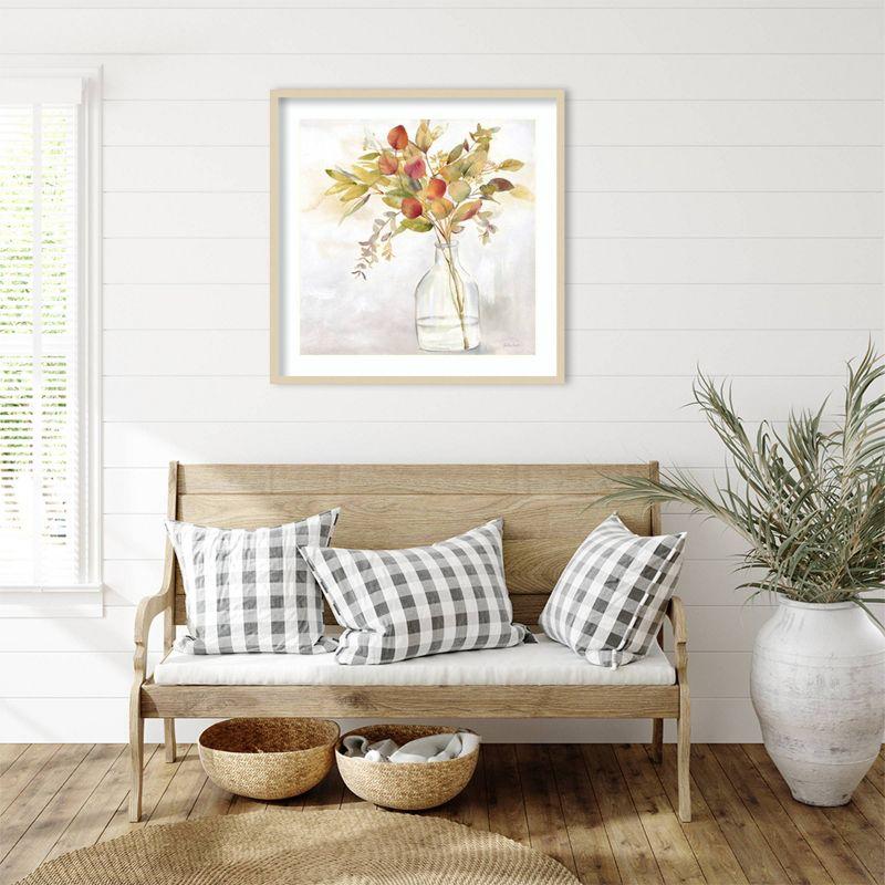 Eucalyptus Vase Fall I Framed Graphic Art Print in Natural Wood