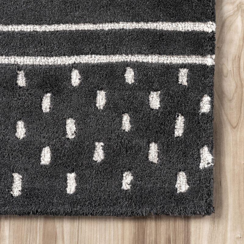 Nuloom Mandia Striped Wool Area Rug, 9' x 12', Charcoal