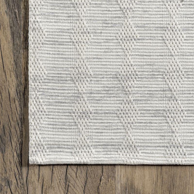 Nuloom Fae Geometric Shapes Pet Friendly Machine Washable Area Rug, 8' x 10', Ivory