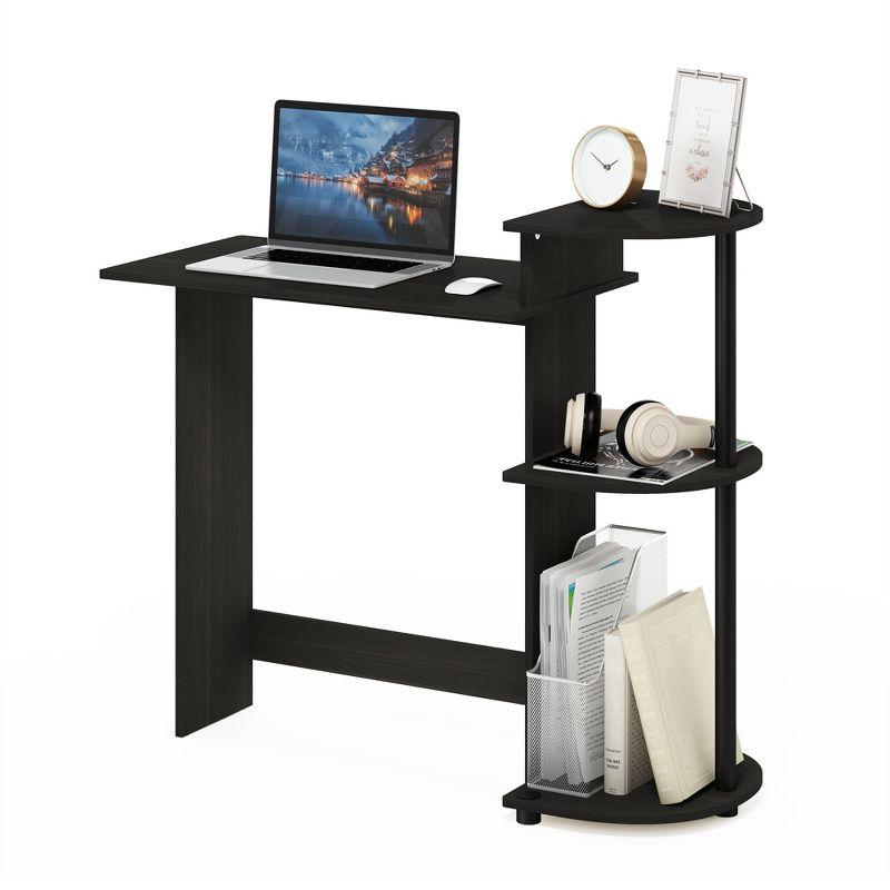 Furinno Modern Compact Computer Desk Writing Study Home Office Corner Desk with Storage Shelves