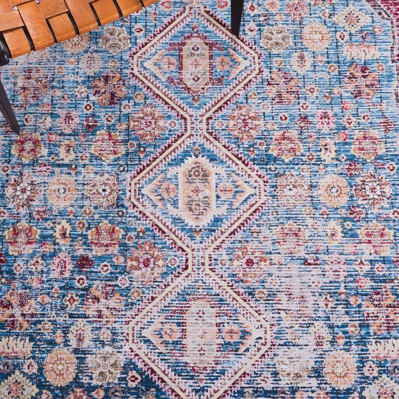 Tucson TSN164 Power Loomed Machine Washable Area Rug - Blue/Red - 6'x9' - Safavieh.