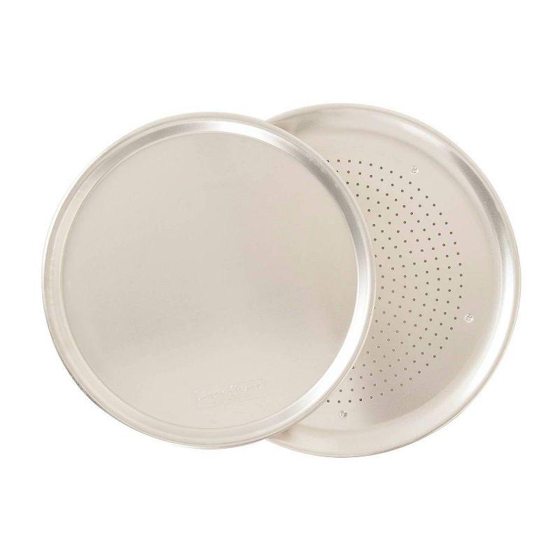 Nordic Ware Naturals Large Pizza Pan: Aluminum Round Pizza Tray, Oven-Safe, Hand Wash, 16" Silver Baking Pan