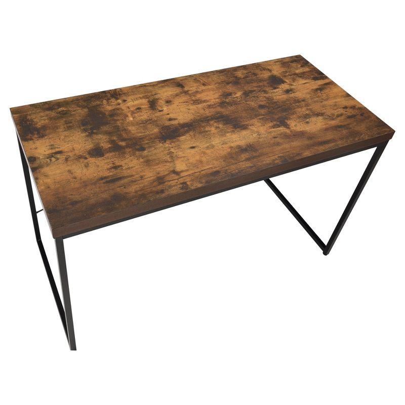 Writing Desk Oak - Acme Furniture: Industrial Style, Metal Frame, 47" Wide Surface, No Storage