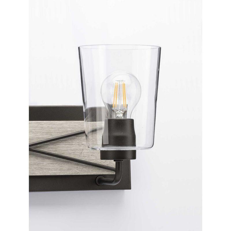 Progress Lighting Briarwood 2-Light Bath Wall Light, Graphite, Clear Glass Shade