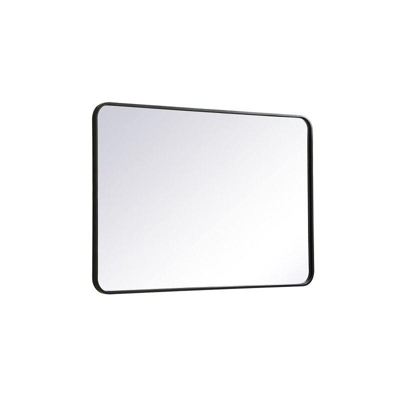 Elegant Lighting Soft corner metal rectangular mirror 28x42 inch in Black