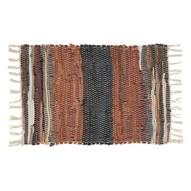 Rustic Multicolor Leather Chindi Placemats Set of 4