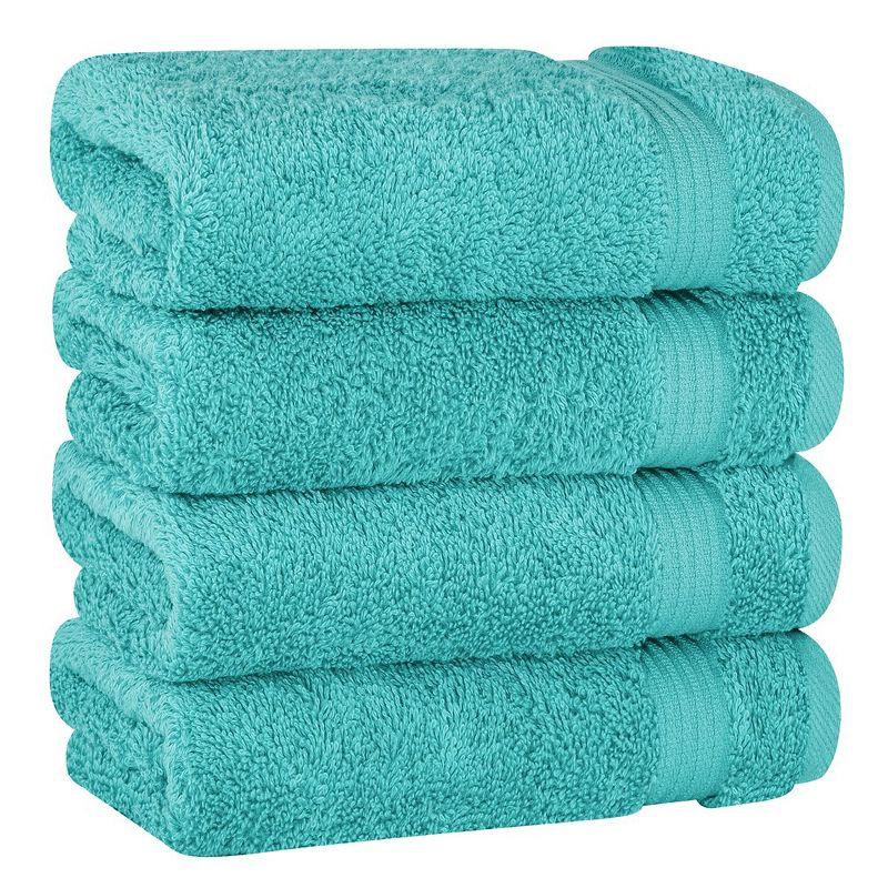 Turquoise Heavyweight Turkish Cotton 4-Piece Hand Towel Set