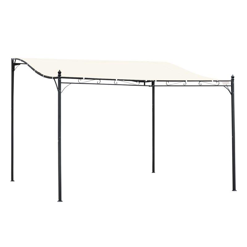 Outsunny Beige Steel Outdoor Pergola Gazebo with Canopy