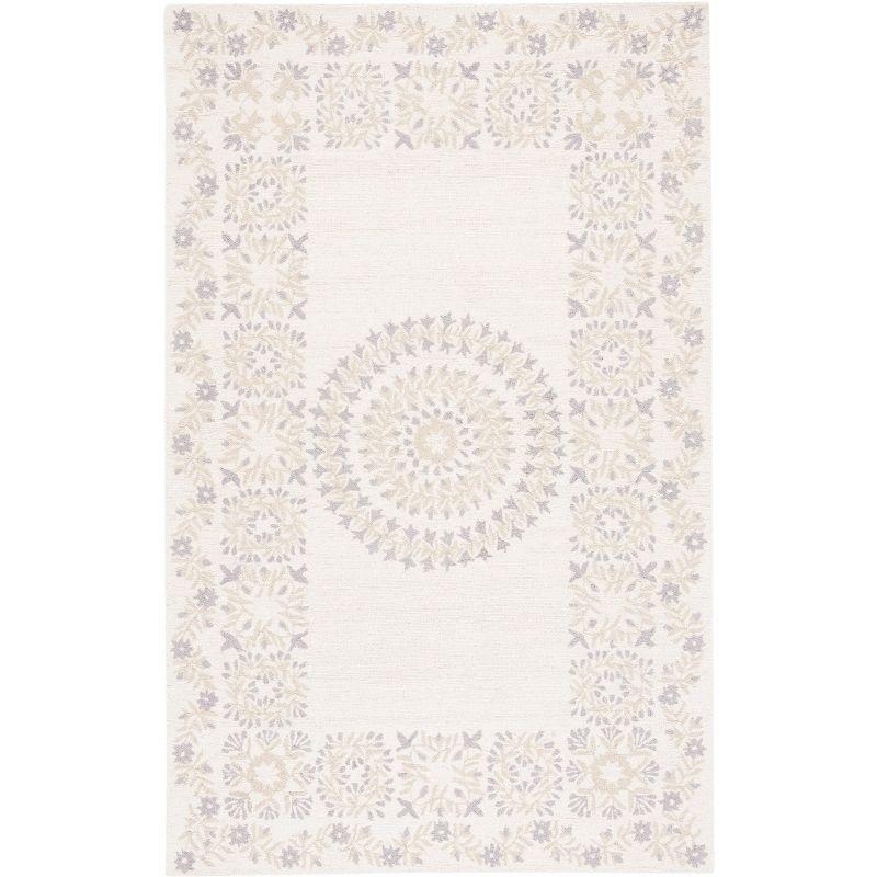 Empire Ivory and Beige Hand-Tufted Wool Area Rug - 8' x 10'