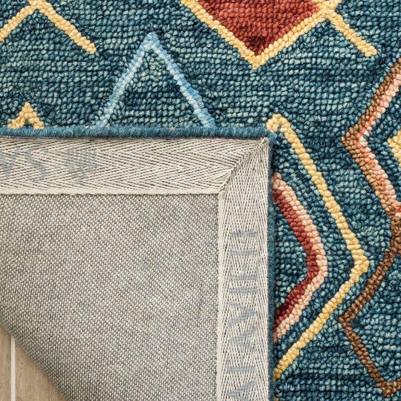 Suzani SZN314 Hand Hooked Indoor Area Rug - Dark Blue/Multi - 8'x10' - Safavieh
