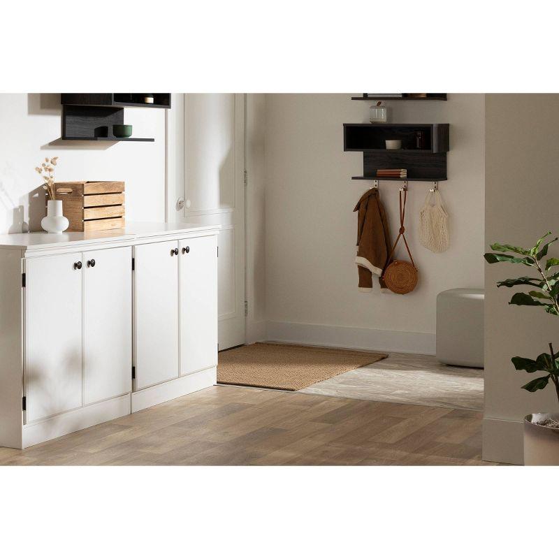 2 Door Morgan Storage Cabinet Pure White - South Shore: Adjustable Shelf, Laminated Particle Board