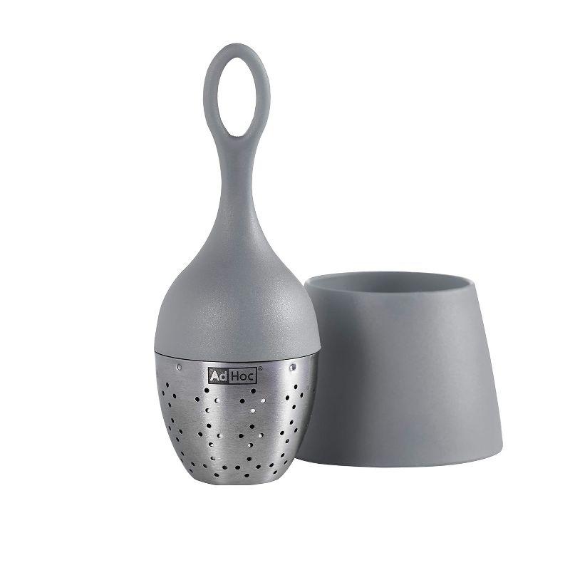 Light Gray Stainless Steel Floating Tea Infuser with Stand