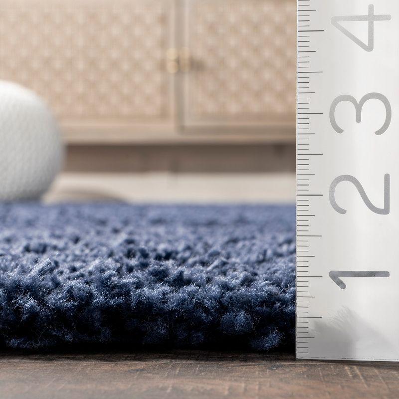 Nuloom Marleen Solid 2x3 Accent Shag Indoor Area Rug for Living Room Bedroom Dining Room Nursery Entryway, Navy