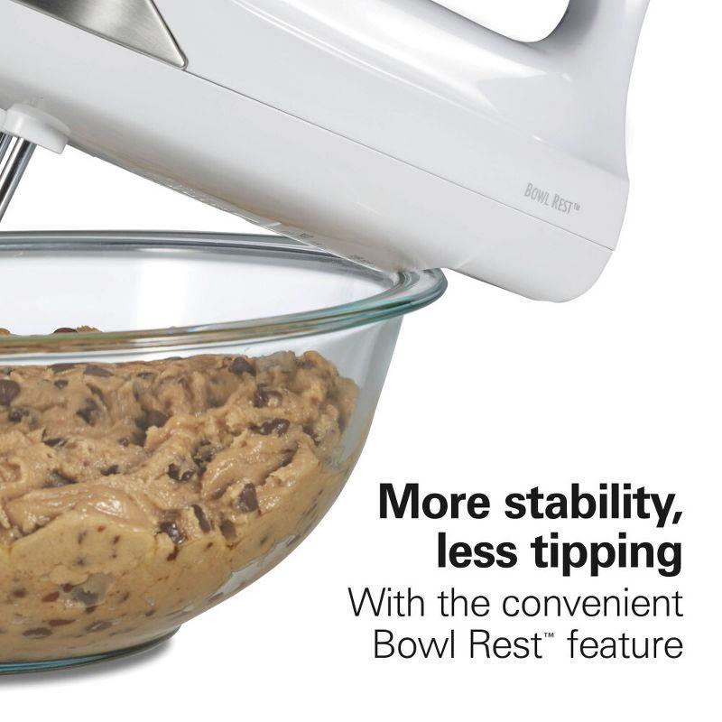 Hamilton Beach 6 Speed Hand Mixer Snap-On Case White 62629: Handheld Mixer for Kitchen, 275W, Dishwasher-Safe Parts