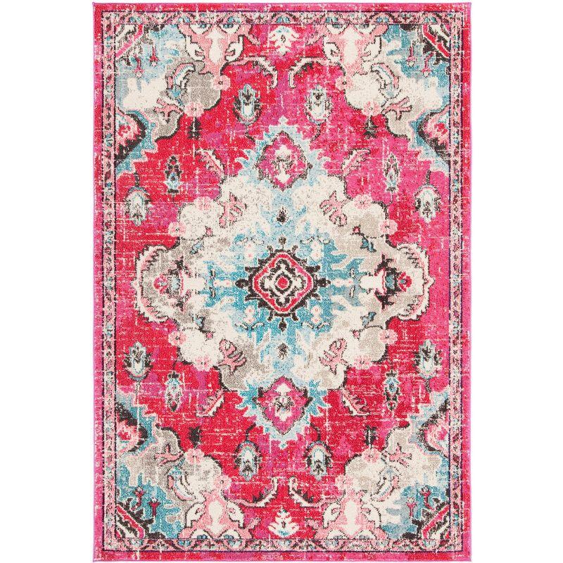Madison MAD484 Power Loomed Indoor Accent Rug - Fuchsia/Light Blue - 3'x5' - Safavieh