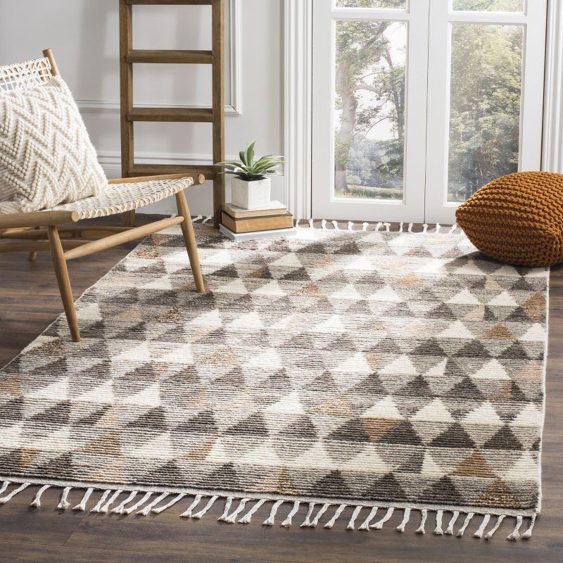 Kenya KNY120 Hand Knotted Area Rug - Ivory/Multi - 9'x12' - Safavieh