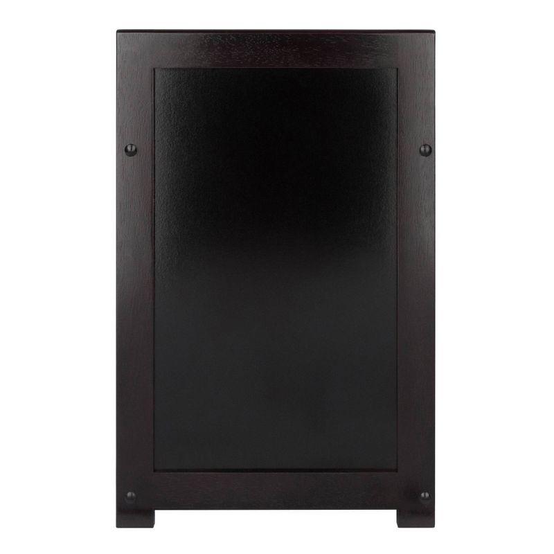 Addison Storage Bench with 3 Section - Dark Espresso - Winsome: Entryway Organizer, Bedroom Faux Leather Ottoman