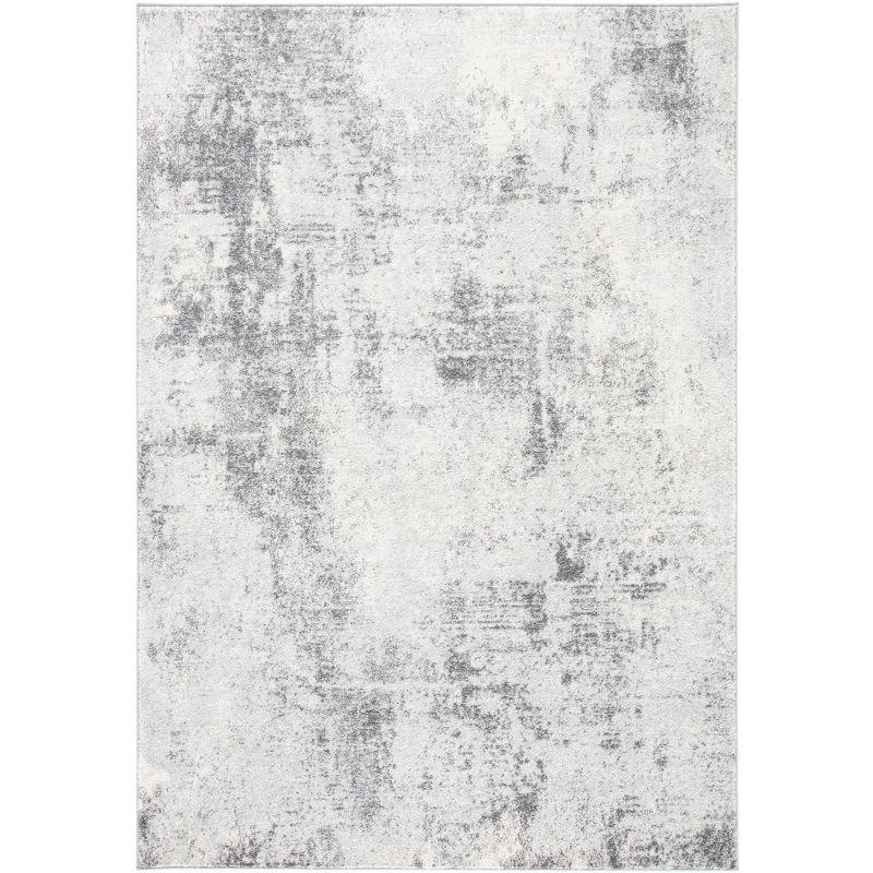 Off-White and Grey Boho-Chic Hand-Knotted Area Rug