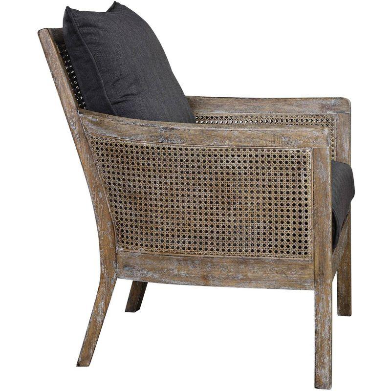 Uttermost Encore Dark Gray Fabric and Wood Accent Armchair