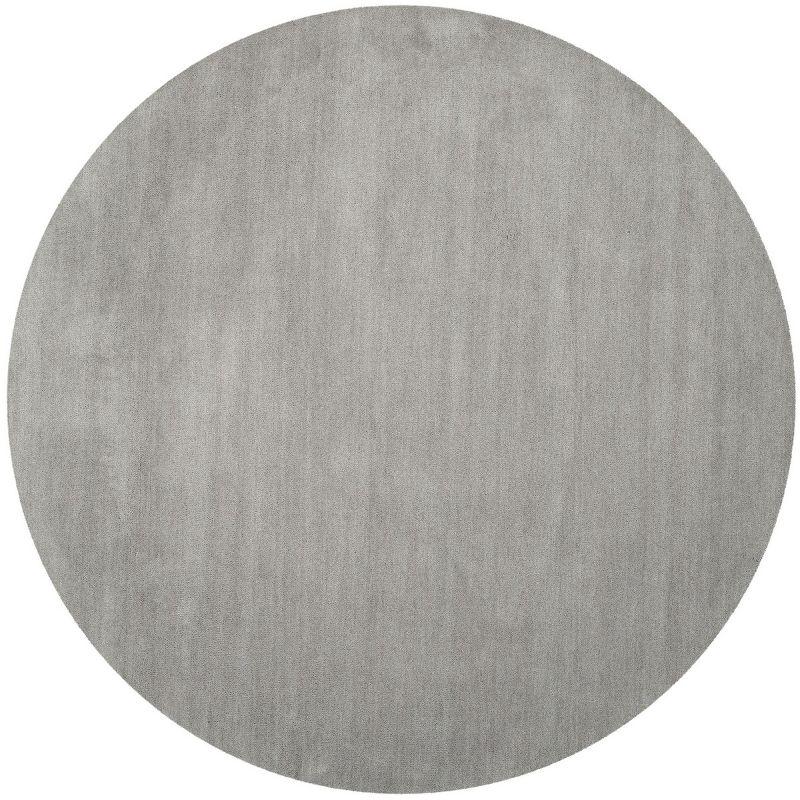 Handmade Gray Wool Tufted Round Rug - 4' Diameter