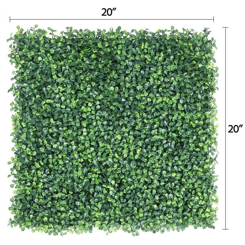 20" x 20" Green Plastic Boxwood Topiary Panels for Indoor & Outdoor