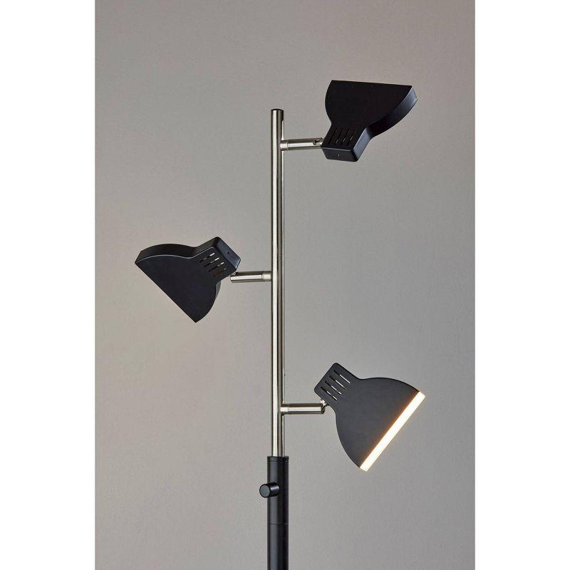 Adesso Slender Tree Lamp (Includes LED Light Bulb) Black: Modern Dimmable Metal Floor Lamp, ETL Listed