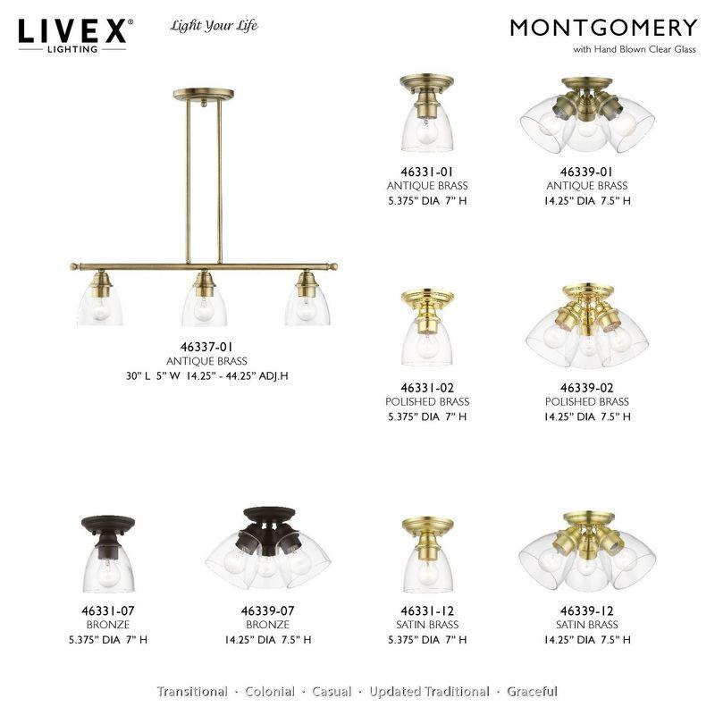 Livex Lighting Montgomery 3 - Light Flush Mount in  Bronze