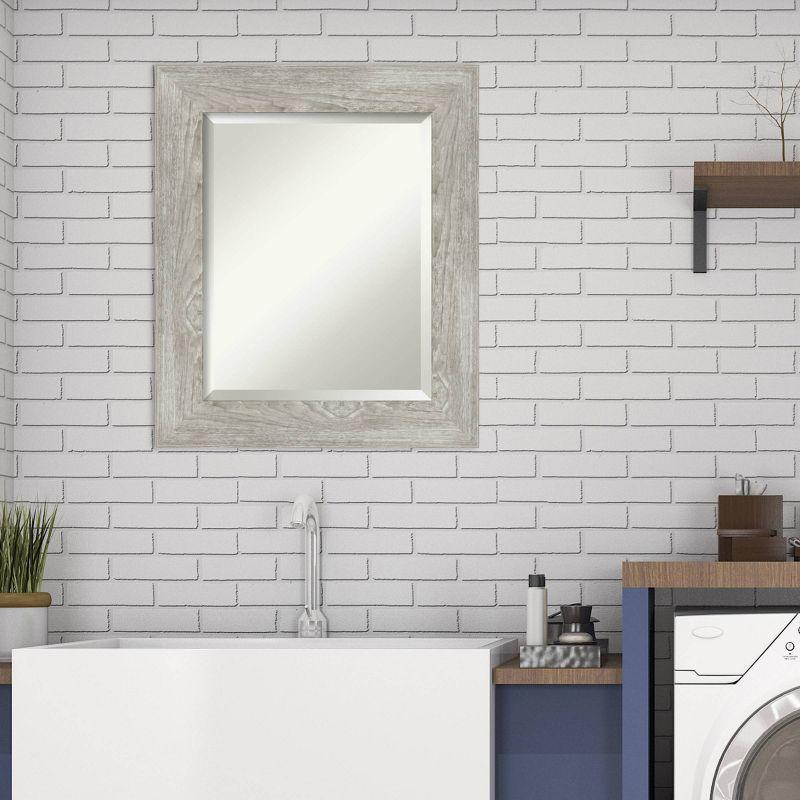 22" x 26" Dove Graywash Framed Bathroom Vanity Wall Mirror - Amanti Art: Modern, Beveled, Wood Frame