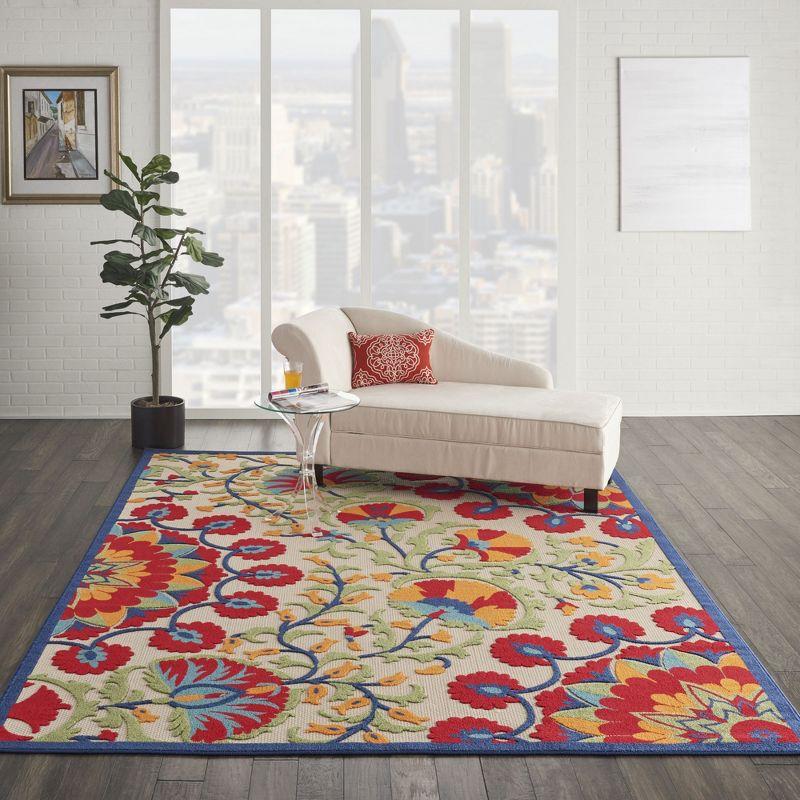 Nourison Aloha Transitional Floral Outdoor Rug