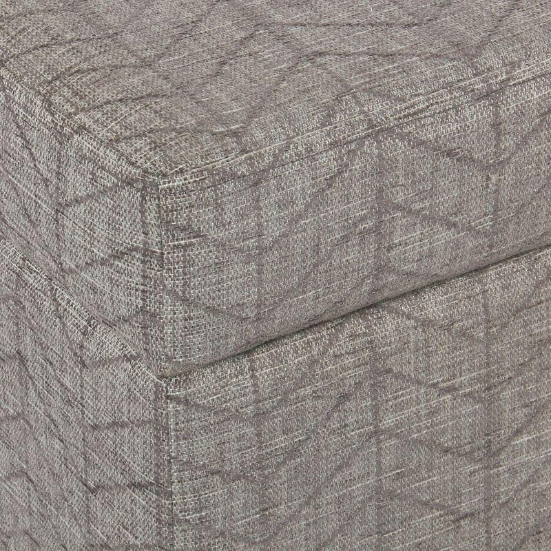 Mid Century Storage Bench Textured Gray - HomePop: Cushioned, Hinged Lid, Solid Wood Legs