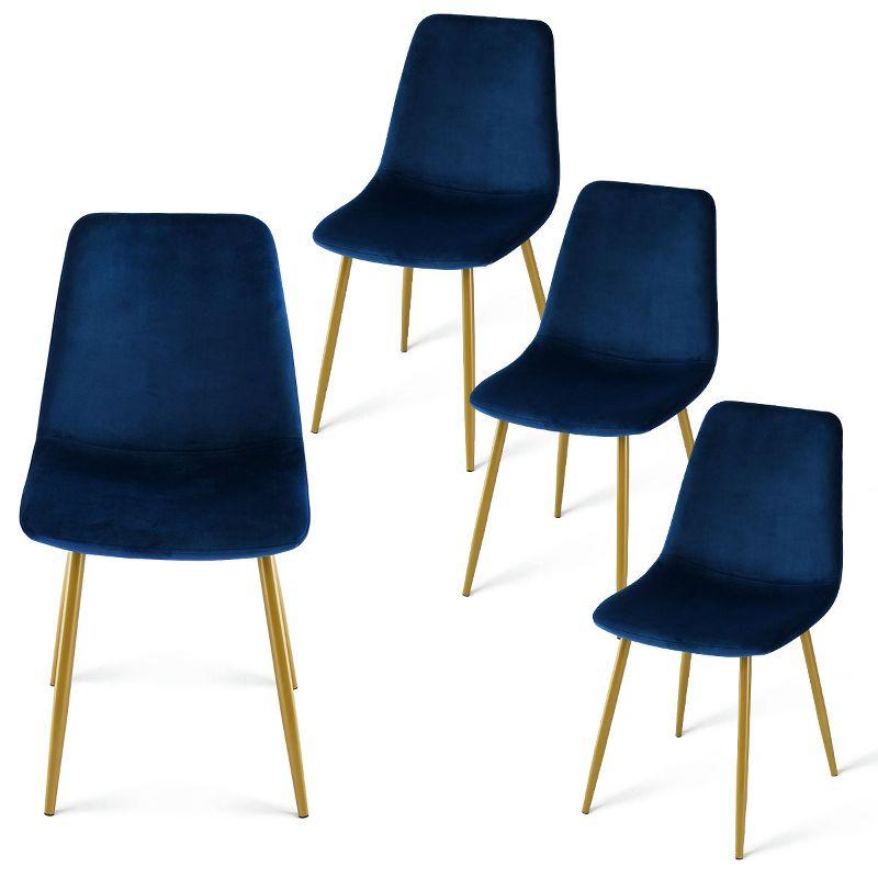 Set of 4 Bingo Blue Upholstered  Side Chair -Maison Boucle