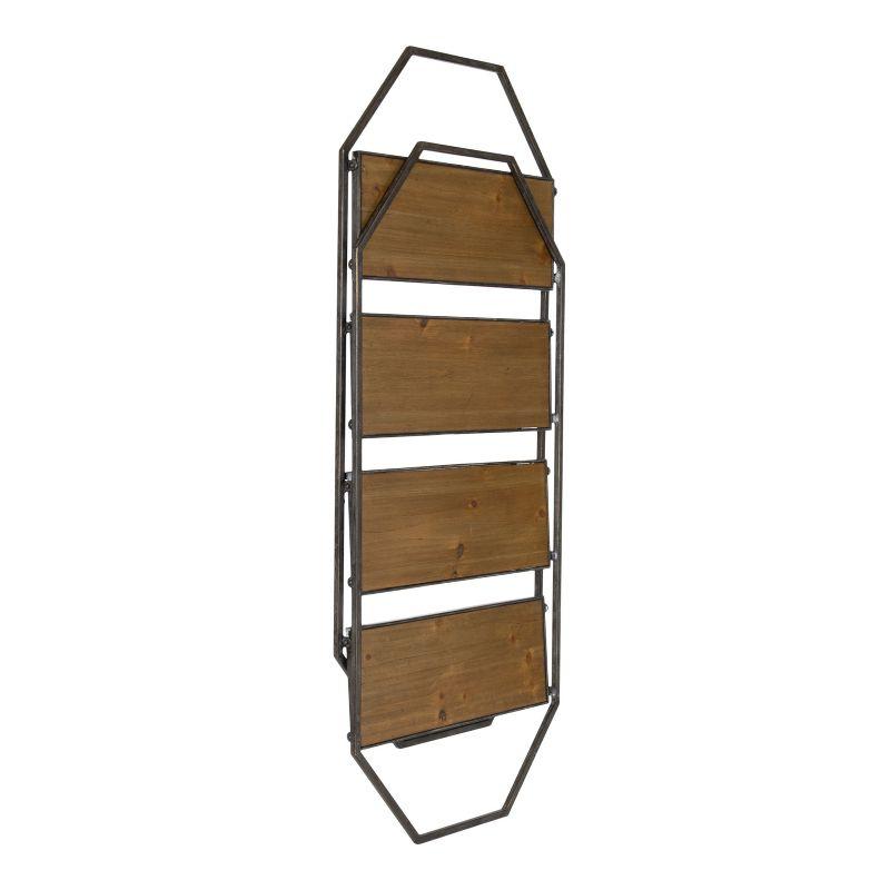 Kate and Laurel Adela Octagon Wood and Metal Shelf