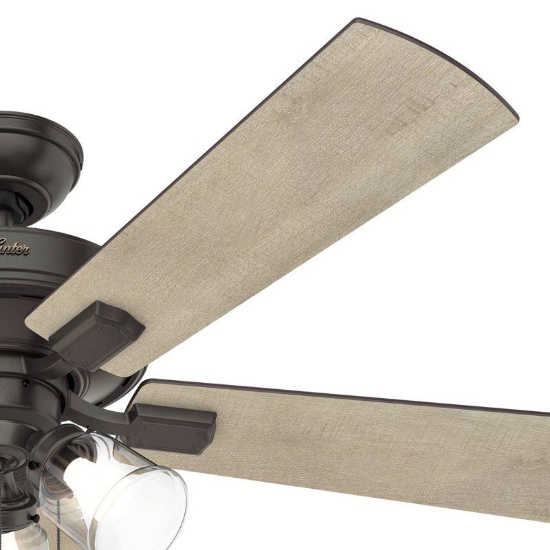 Hunter Fan 52" Crestfield 5 - Blade Modern Farmhouse Indoor Ceiling Fan with Light and Pull Chains