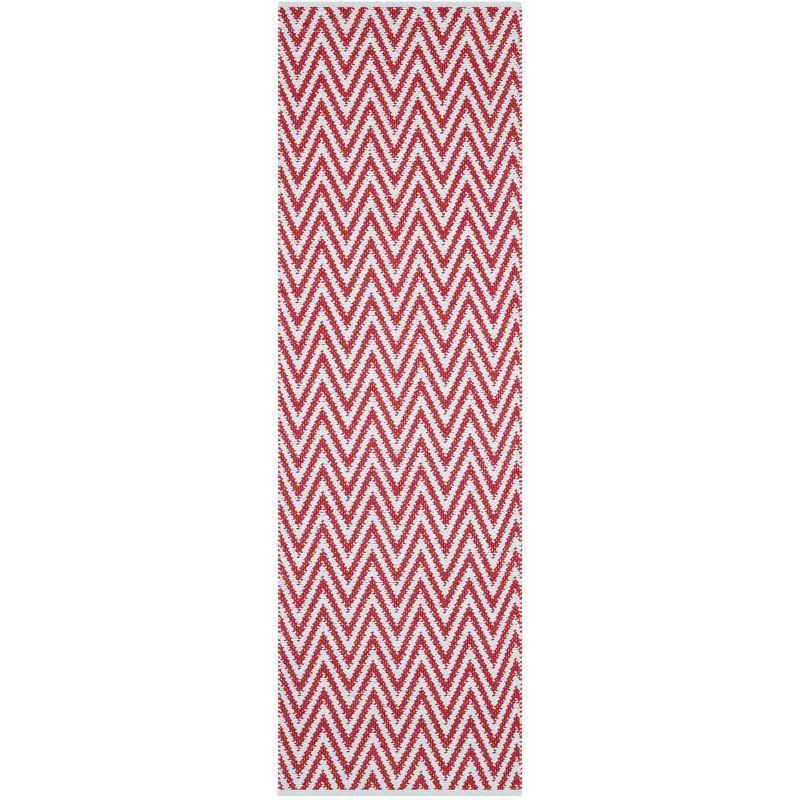 Montauk MTK812 Hand Woven Indoor Runner Rug - Red/Ivory - 2'3"x7' - Safavieh.