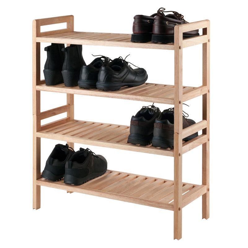 2pc Mercury Stackable Shoe Rack Set Natural - Winsome: Hardwood Organizer for Closet & Entryway