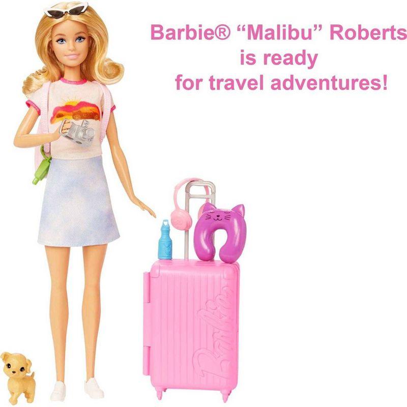 Barbie Doll and Accessories Travel Set with Puppy