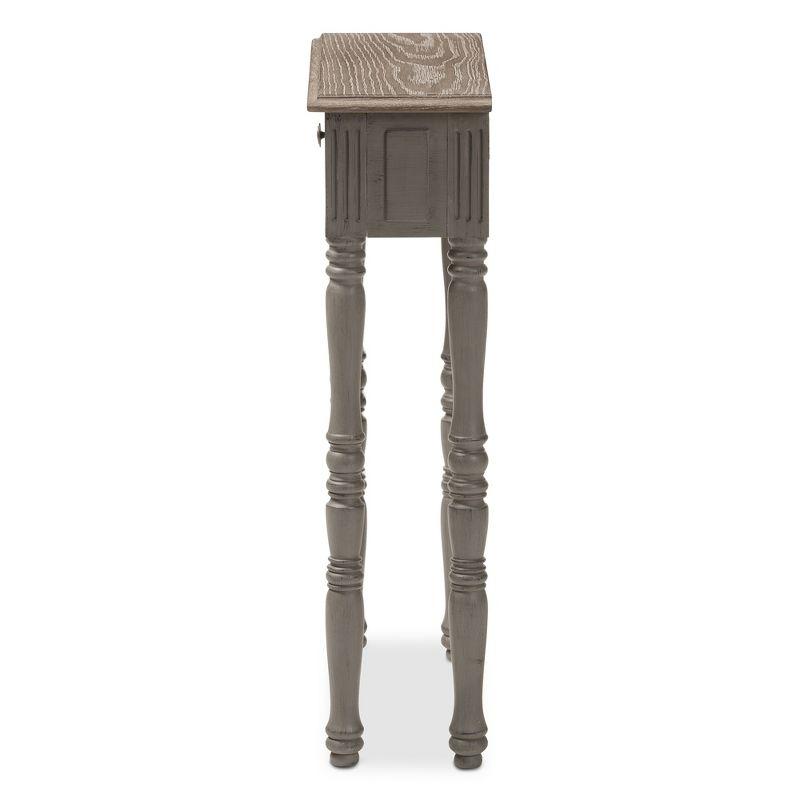 Noemie Country Cottage Farmhouse Finished 1 Drawer Console Table Brown - Baxton Studio: Antique Style, Space-Saving Design