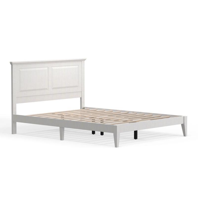 Glenwillow Home Cottage Style Solid Wood Platform Bed in Queen - Gloss White