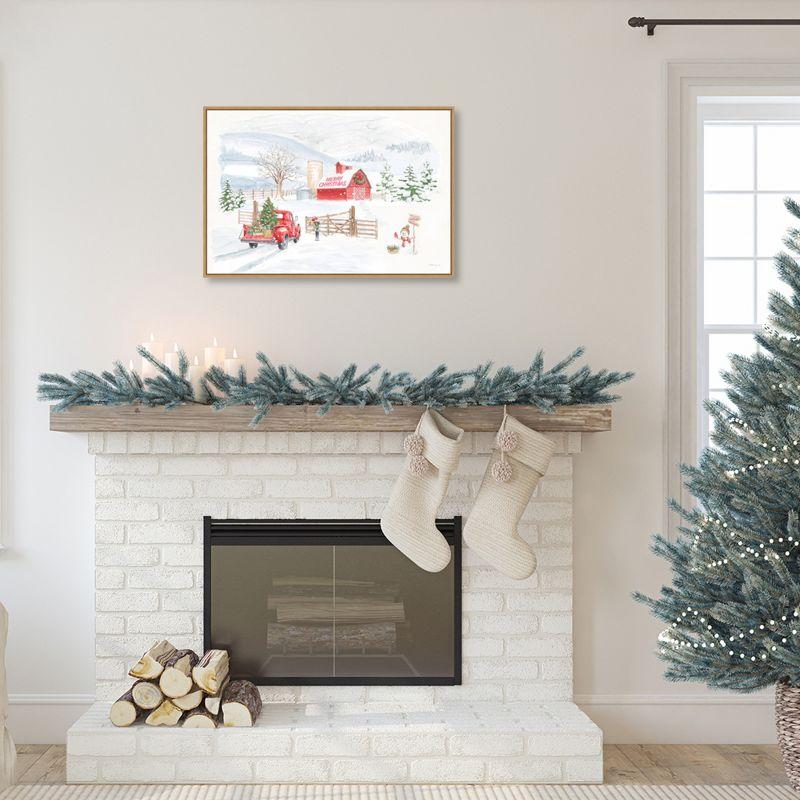 Amanti Art Home For The Holidays I Snowman by Beth Grove Canvas Wall Art Print Framed 33-in. x 23-in.