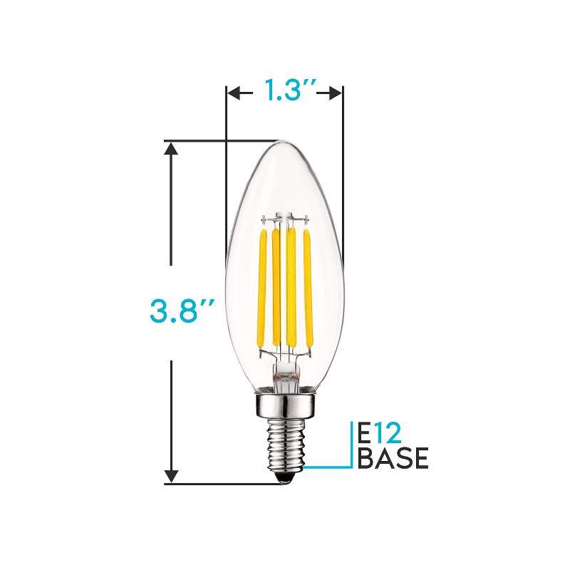 Equivalent B11 E12/Candelabra Dimmable 3500K LED Bulb