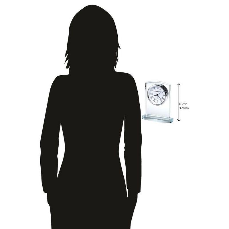 Howard Miller® Talbot Glam Roman Numeral Crystal Quartz Movement / Crystal Tabletop Clock with Alarm in Clear/White/Silver