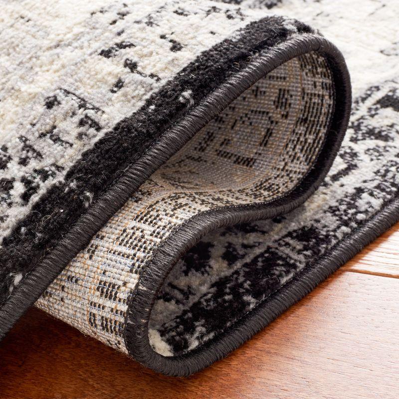 Brentwood BNT852 Power Loomed Indoor Area Rug - Black/Ivory - 8'x10' - Safavieh