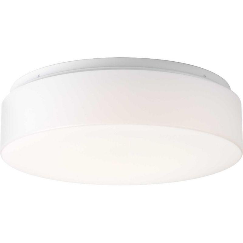 Progress Lighting, Drums and Clouds, 1-Light LED Flush Mount, White Finish, Acrylic Diffuser