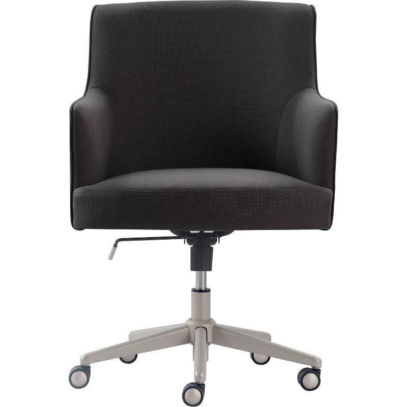 Gray High Back Leather and Fabric Executive Swivel Chair