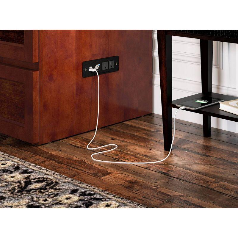 Queen Northfield Murphy Bed Chest Walnut - AFI: Hardwood Frame, Built-In USB Ports & Storage Drawer